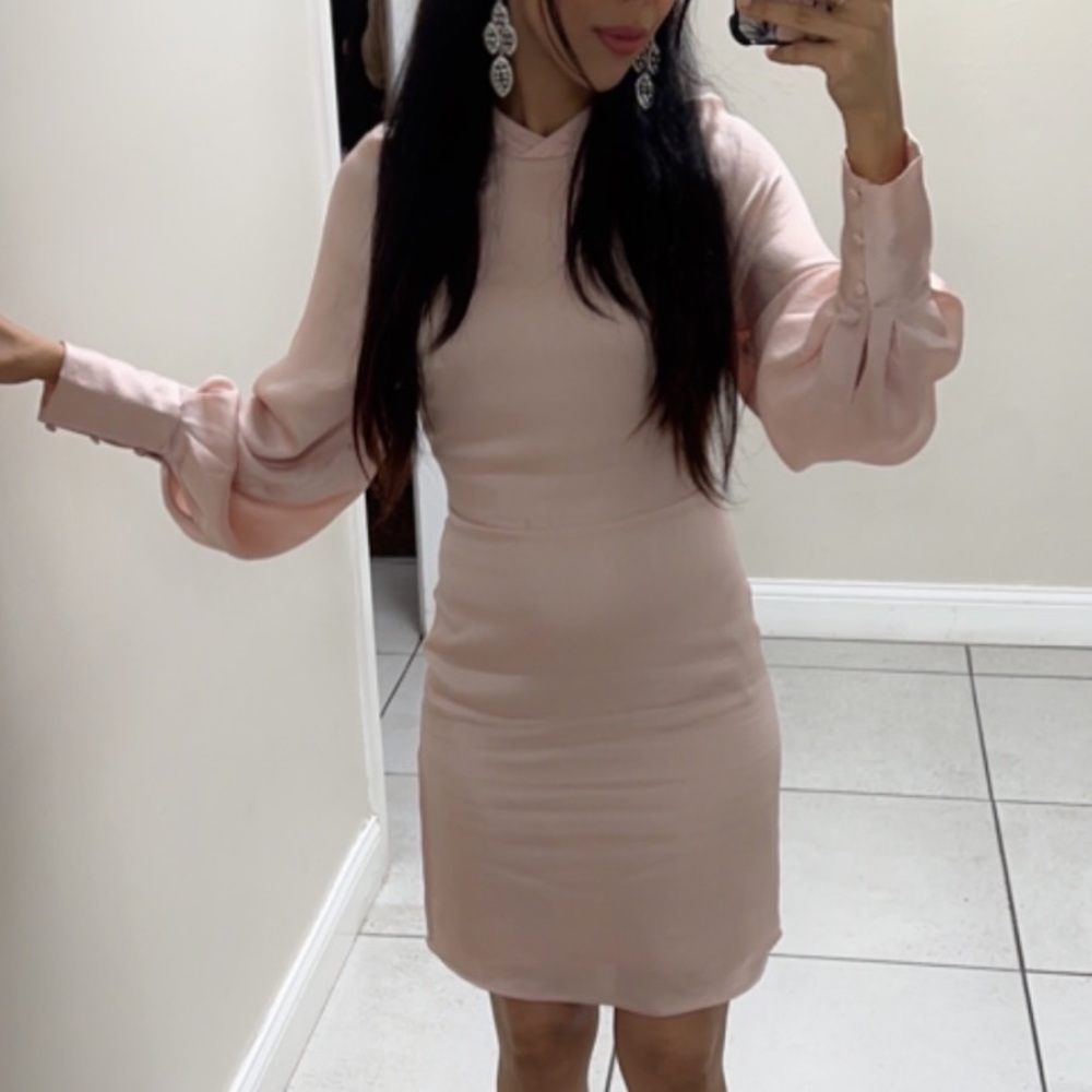 Express long sleeve satin mini dress